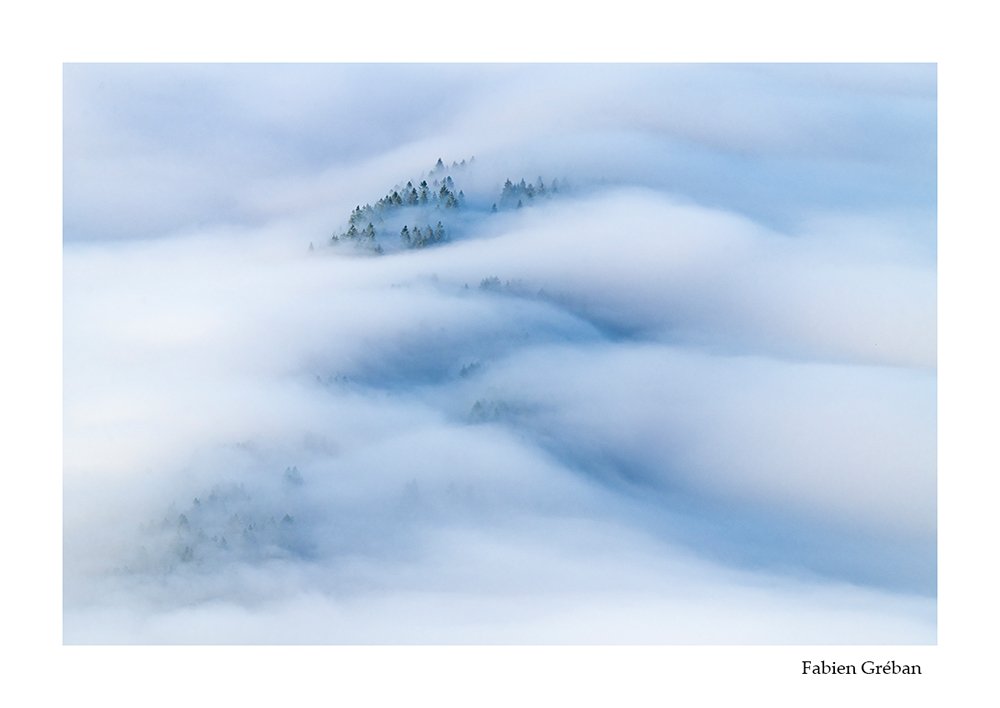 photographie de paysage sur les sommets du massif du Jura au dessus de la mer de nuage